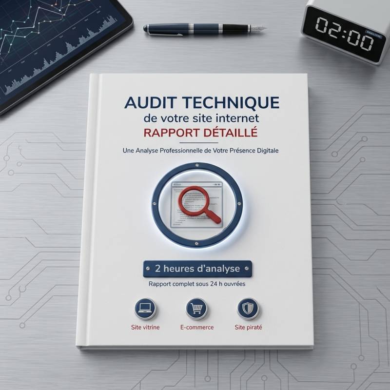 Audit technique de site internet : 2 h d'analyse et un rapport écrit sous 24 h ouvrées, pour un site vitrine, une boutique en ligne ou un site piraté