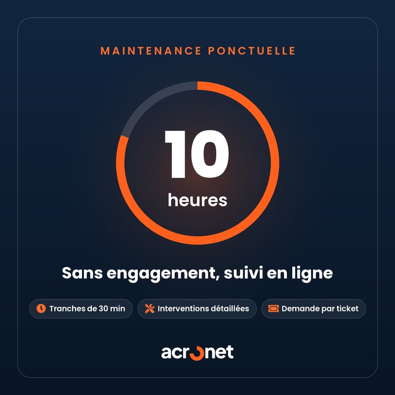 Pack 10 heures de maintenance de site internet, sans engagement, suivi en ligne