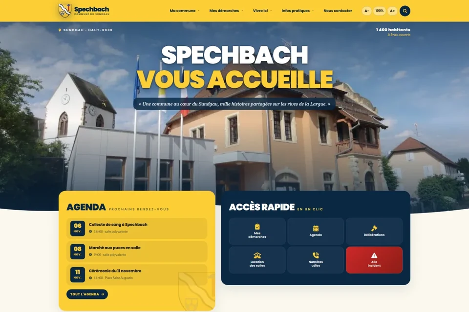 Page d'accueil du site Commune de Spechbach