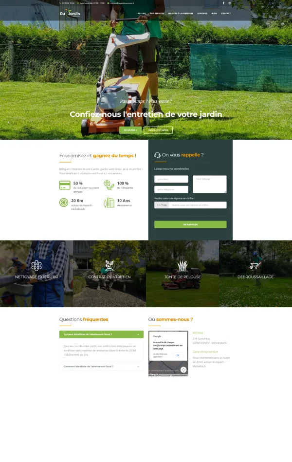Site internet de Au jardin Services à Aspach-le-Bas